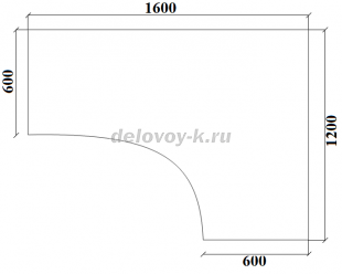 Стол письменный угловой с тумбой ДУ-1.17 лев 1600*1200*750 рис2
