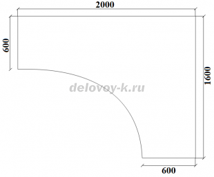 Стол письменный угловой 2-тумбовый правый ДУ-1.18 1600*2000*750 рис2