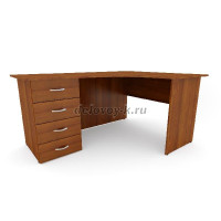 Стол письменный угловой с тумбой  ДУ-1.17 лев 1600-1200-750 рис1