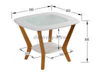 Стол журнальный Мельбурн со стеклом белый дуб светлый_i рис4