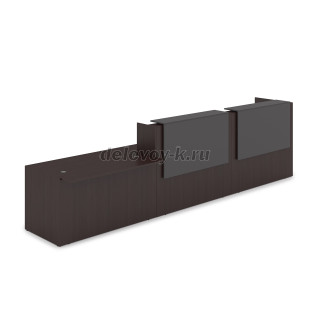 1КРС-ДС.008 Комплект Ресепшн с фартуком ЛДСП 4232*901*1161 без подсветки рис2