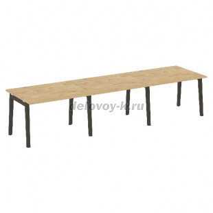 Стол переговорный (3 столешницы), опоры - массив дерева 3540*980*750  OW.PRG-3.2 рис1