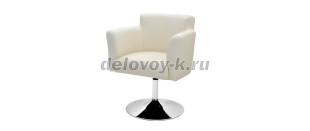 Кресло с подлокотниками Хилтон С-09/1 на хромированной опоре "блин" рис2