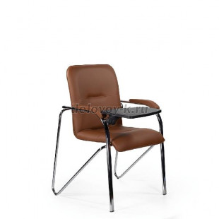 Стул Самба со столиком каркас хром, мягкие подлокотники, экокожа рис1