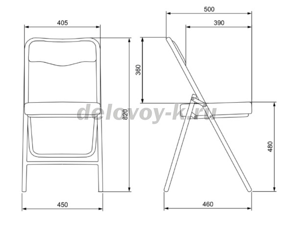 Стул складной Компакт Люкс, каркас черный, кожзам рис2