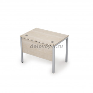 6МД.064 Стол рабочий с экраном из ЛДСП (1600*600*750) (Шамони светлый/Алюминий матовый) рис2