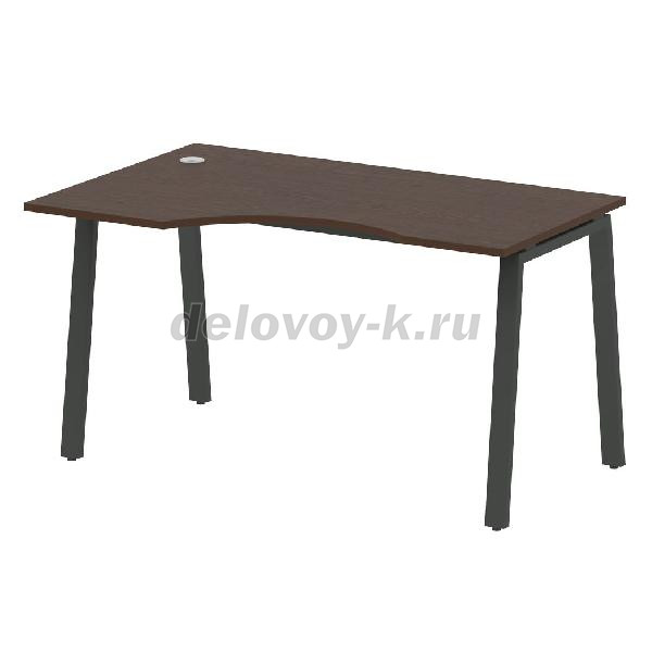 Стол криволинейный левый на А-образном м/к 1400*900*750  БА.СА-2 Л рис1