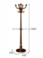 Вешалка напольная В 1Н темно коричневый_i рис2