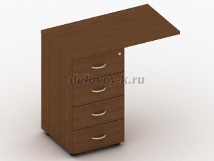 Тумба приставная на 4 ящика и замком верхнего ящика с крышкей 800 ПР-42.04/42.10 рис1