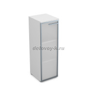 9ПП.017.6 Пенал средний со стеклом (400-450-1245) , правый белый премиум рис4