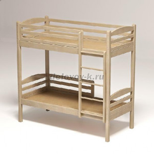 Кровать детская двухъярусная «Ника» (массив, лак) настил ДВП рис1