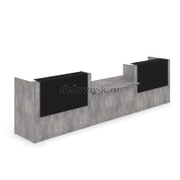 1КРС-КЛ.009.1 Комплект Ресепшн с фартуком HPL 4232-901-1149 с подсветкой_Basalt_Черный матовый рис4