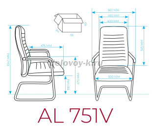 AL 751 V Кресло посетителя, экокожа под заказ AL 751 V Кресло посетителя, экокожа рис2