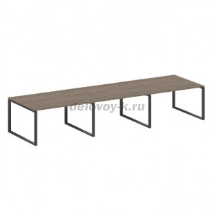 Переговорный стол (3 столешницы) на О-образном м/к 4200*1235*750  БО.ПРГ-3.3 рис1
