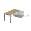 СПН-П.985 Стол рабочий прямолинейный для крепления на тумбу, начальный (1800-800-750) teakwood_алюминий матовый