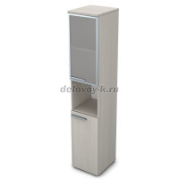 9ПЛ.005.20 Пенал высокий со стеклом и нишей (400-450-2045), левый ivory рис3