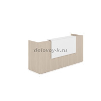 1КР-ДС.001.1 Комплект Ресепшн с фартуком ЛДСП 2432-762-1161 с подсветкой_Шамони светлый_Белый_1 рис2