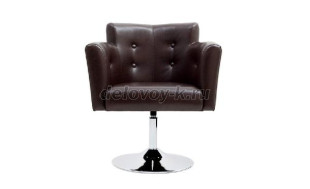 Кресло с подлокотниками Даллас с пуговицами и пиковкой на хромированной поворотной опоре С-10/2 рис1