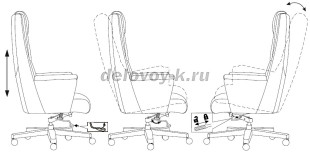 Кресло руководителя Бюрократ _DUKE кожа крестовина металл/дерево рис5