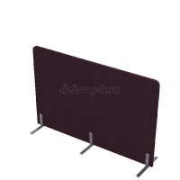 011.МПО.1611 Акустическая мобильная перегородка на стационарных опорах (1600-450-1100) violet_алюминий матовый рис1