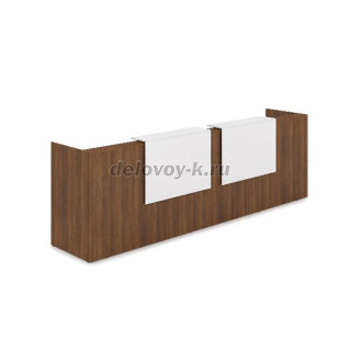 1КР-ДС.002 Комплект Ресепшн с фартуком ЛДСП 3632*762*1161 без подсветки рис1