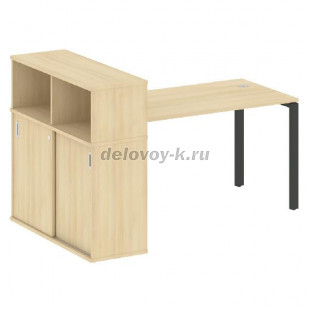 Стол письменный на П-образном м/к с опорным шкафом-купе 1810*1120*1098  БП.РС-СШК-3.3 рис1