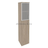 Шкаф высокий узкий левый (1 средний фасад ЛДСП + 1 низкий фасад стекло в раме)  O.SU-1.7R(L) рис1