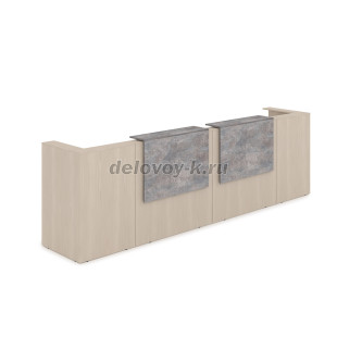 1КР-ДС.202.1 Комплект Ресепшн с фартуком ЛДСП 3854*761*1161 с подсветкой рис2