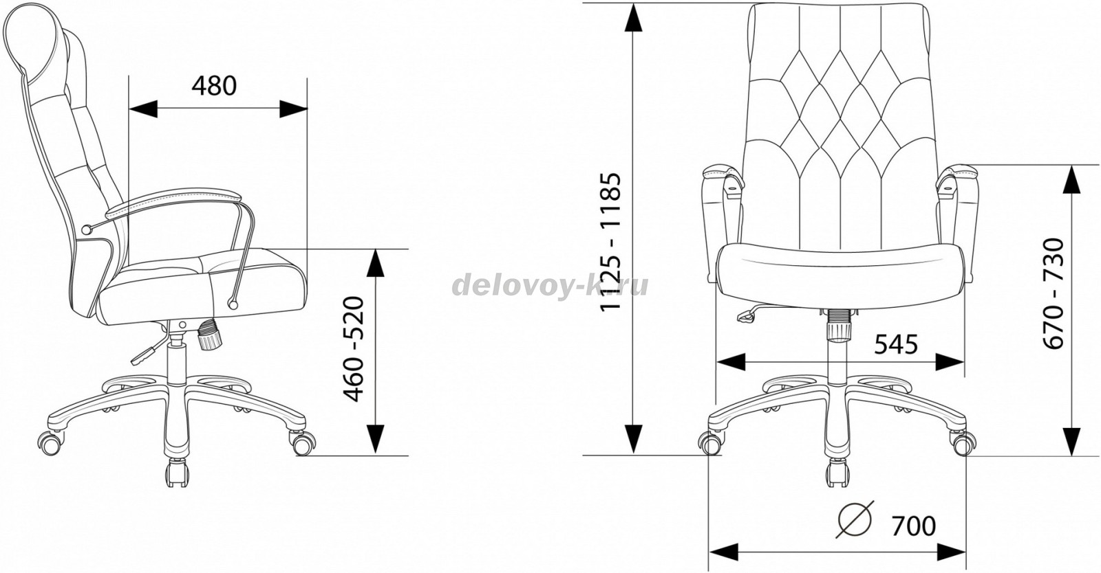 Кресло руководителя Бюрократ T-9928SL/FABR хром/ткань фото 5