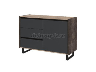 EN.TM-404  Тумба 2-секционная с дверью и 3-мя ящиками 1215х450х835 рис1