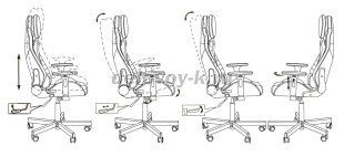 Кресло игровое KNIGHT THUNDER 5X  экокожа, крестовина металл рис3