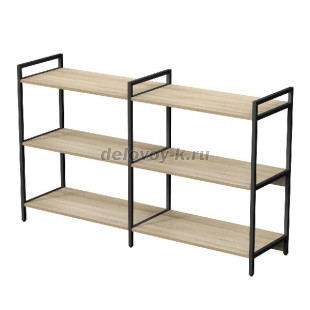 10ССД.3.800 Стеллаж средний двойной 3 полки, широкий (1580*400*952) рис2