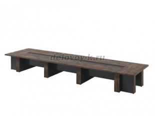 T-107 Стол переговоров на 14 человек. Под заказ, без центральной вставки (Дуб Бунратти) рис1