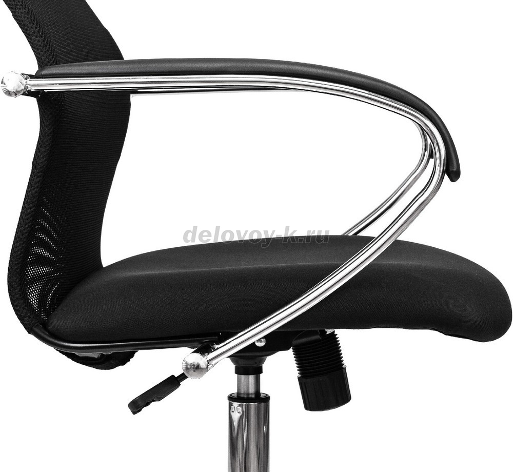 Кресло руководителя Бюрократ CH-607SL сетка/ткань, подголовник экокожа, крестовина металл хром фото 4