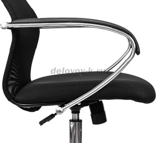 Кресло руководителя Бюрократ CH-607SL сетка/ткань, подголовник экокожа, крестовина металл хром рис4