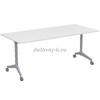 8СР.125-S Складной прямолинейный стол Simple (1800-800-750)_белый_алюминий матовый рис1