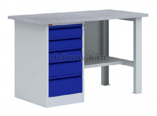 Верстак 1-тумбовый металлический ВП-3  1390*685*860мм рис1