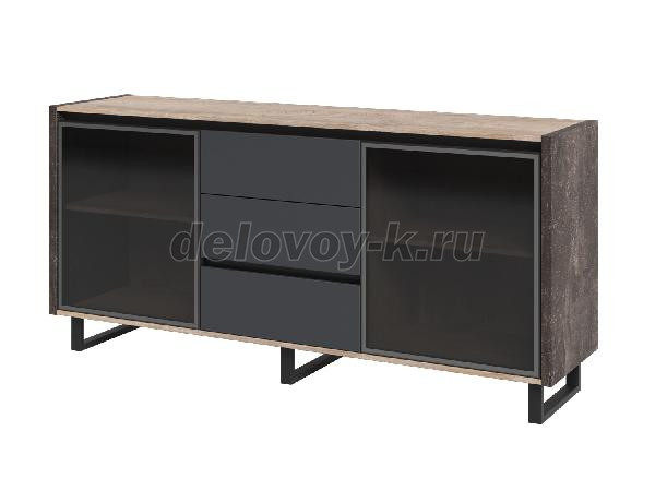 EN.TM-405  Тумба 3-секционная дверьми и ящиками 1800х450х835 рис1