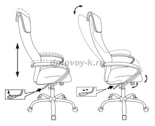 Кресло руководителя Бюрократ CH-607SL сетка/ткань, подголовник экокожа, крестовина металл хром рис2