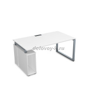 ССБ-О.994 Стол с тумбой под системный блок (1600-900-750) ivory_алюминий матовый рис3