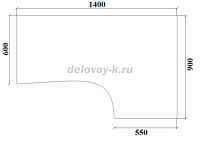 Стол письменный угловой правый Ду-1.14пр 1400 900 600 750 рис2