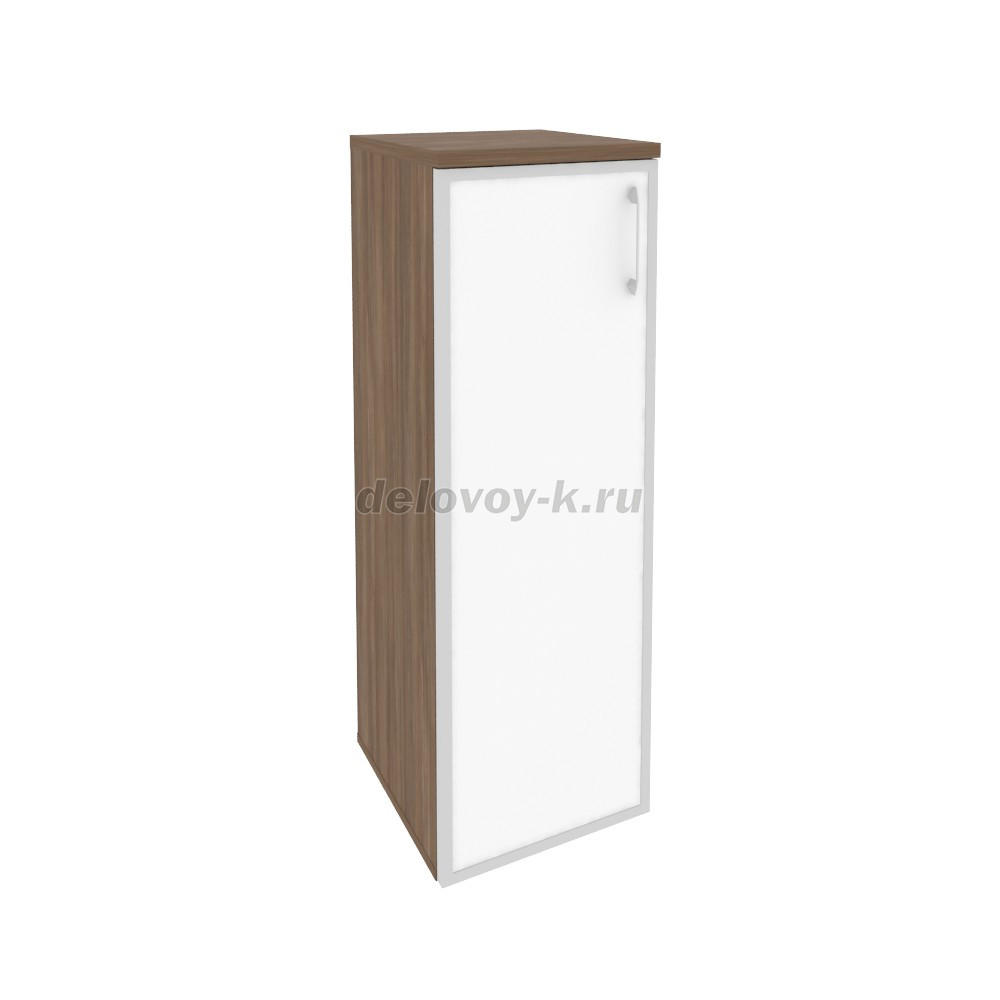 Шкаф средний узкий левый (1 средний фасад стекло лакобель белое в раме) 400*420*1207 O.SU-2.4R(L) w фото
