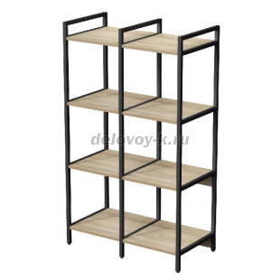 10ССД.4.400 Стеллаж средний двойной 4 полки, узкий (780*400*1328) рис1