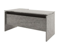 Стол эргономичный правый с двойной царгой, опоры ЛДСП с проставкой. Вырез для кабель-менеджмента. Ус рис1