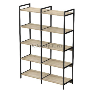 10ССД.5.600 Стеллаж средний двойной 5 полок (1180*400*1704) рис1