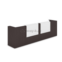 1КР-ДС.202.1 Комплект Ресепшн с фартуком ЛДСП 3854-761-1161 с подсветкой_Венге_Белый_1 рис2