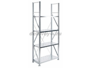 Стеллаж MS U 250/100x50/4 безболтовой среднегрузовой с одной крестовиной жесткости, нагрузка 1000 кг рис1