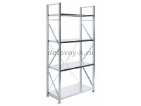 Стеллаж MS U 250_120x60_4 безболтовой среднегрузовой (нагрузка на полку 350)_ рис1