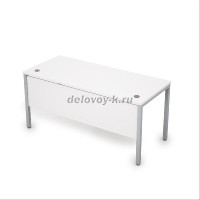 6МД.004 Стол рабочий (1600-700-750) Белый_Алюминий матовый рис1