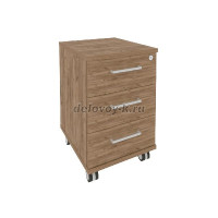 Тумба мобильная (3 ящика, центральный замок) 412*470*650 рис1